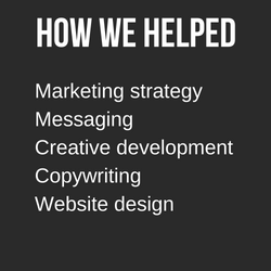 How we helped: strategy, messaging, creative, copy and web design