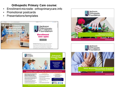 Post card samples from Jackson Orthopedic Foundation's Orthopedic Primary Care course