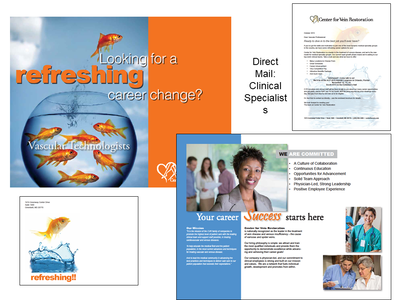 Image of postcards for recruitment campaign with headline 'looking for a refreshing career change?'