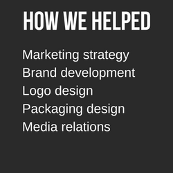 How we helped: marketing strategy, brand development, logo and packaging design, media relations